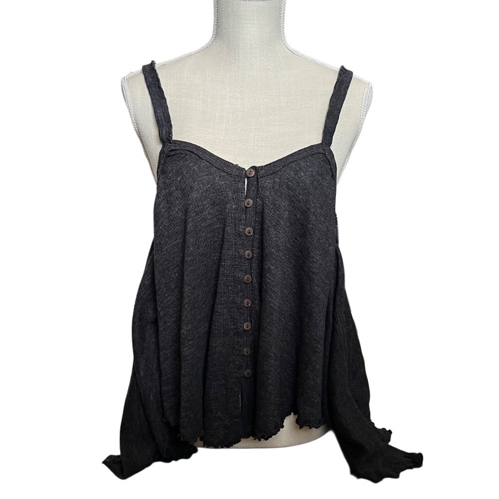 Free People Dream Weaver Charcoal Tank Top Size XS Boho Hippie